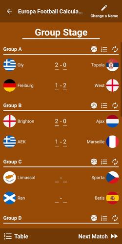 Europa Football Calculator 23 Screenshot 1