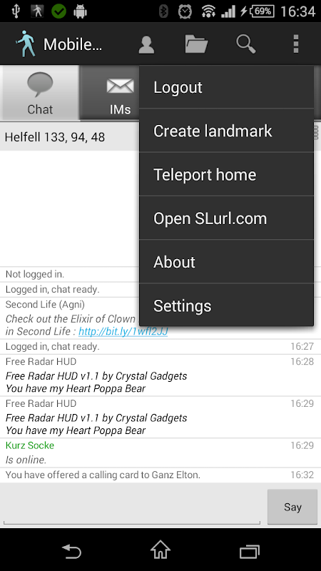 Schermata Mobile Grid Client 0