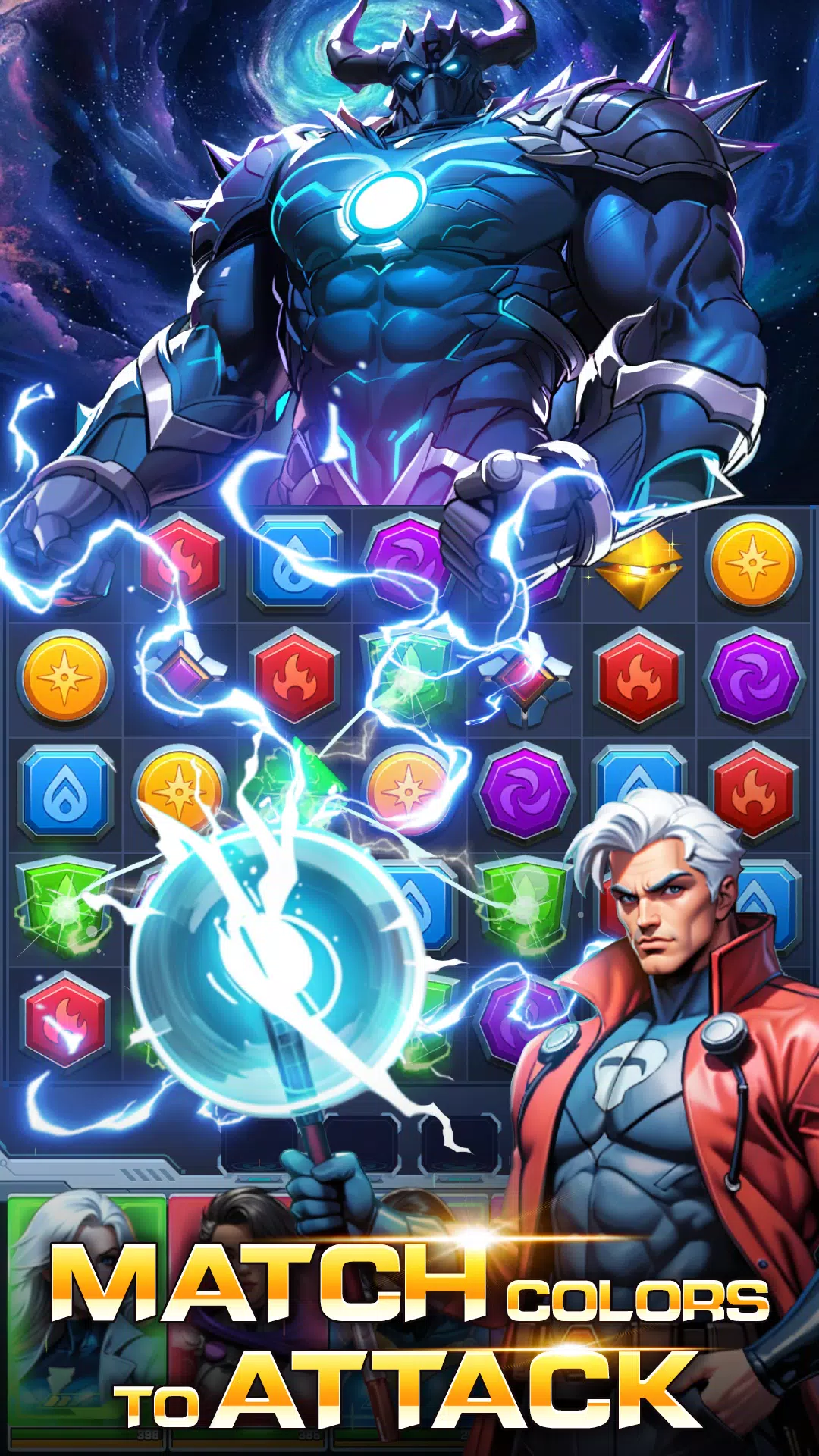 Superhero & Puzzles Match3 RPG Ekran Görüntüsü 0