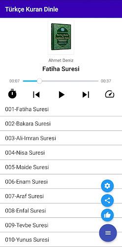 Türkçe Kuran Dinle-İnternetsiz スクリーンショット 1