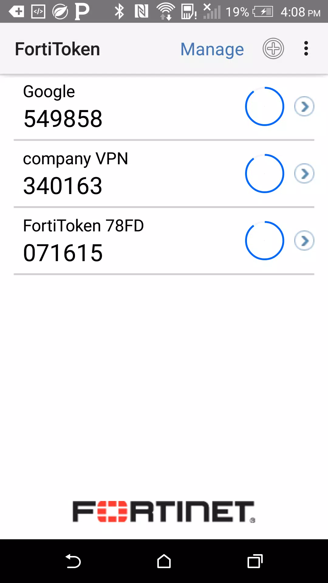 FortiToken Mobile ภาพหน้าจอ 0