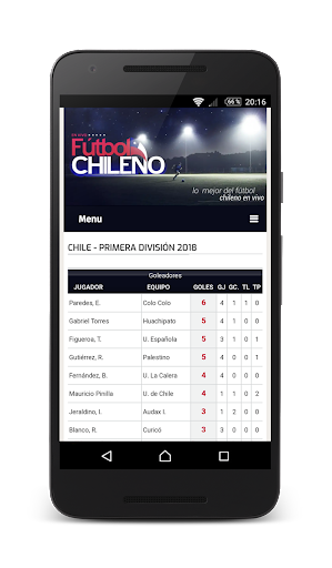 Schermata Live Chilean Soccer 0