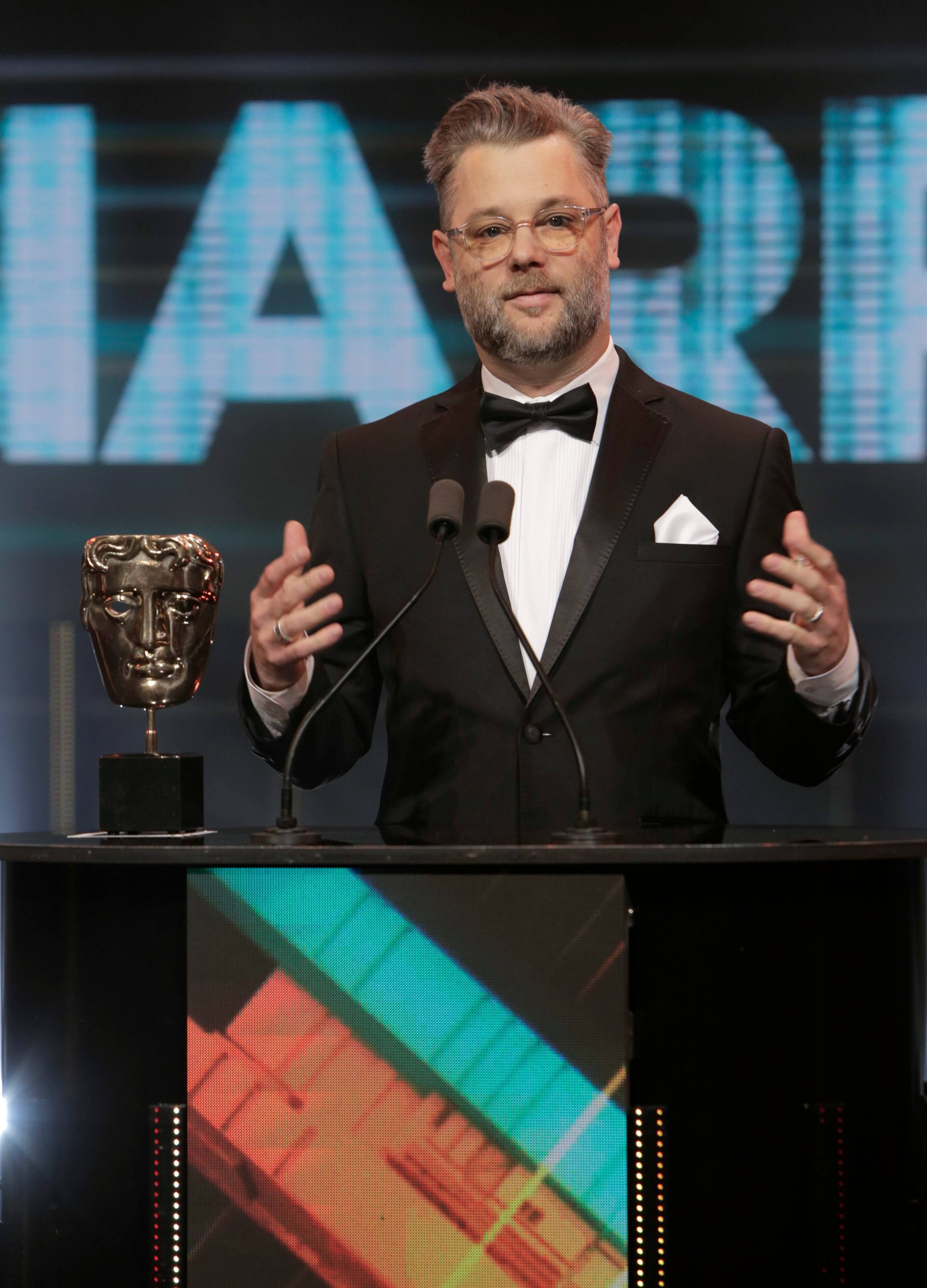 Cory Barlog speaking at BAFTA event