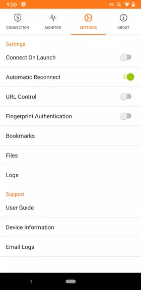 Schermata SonicWall Mobile Connect 3