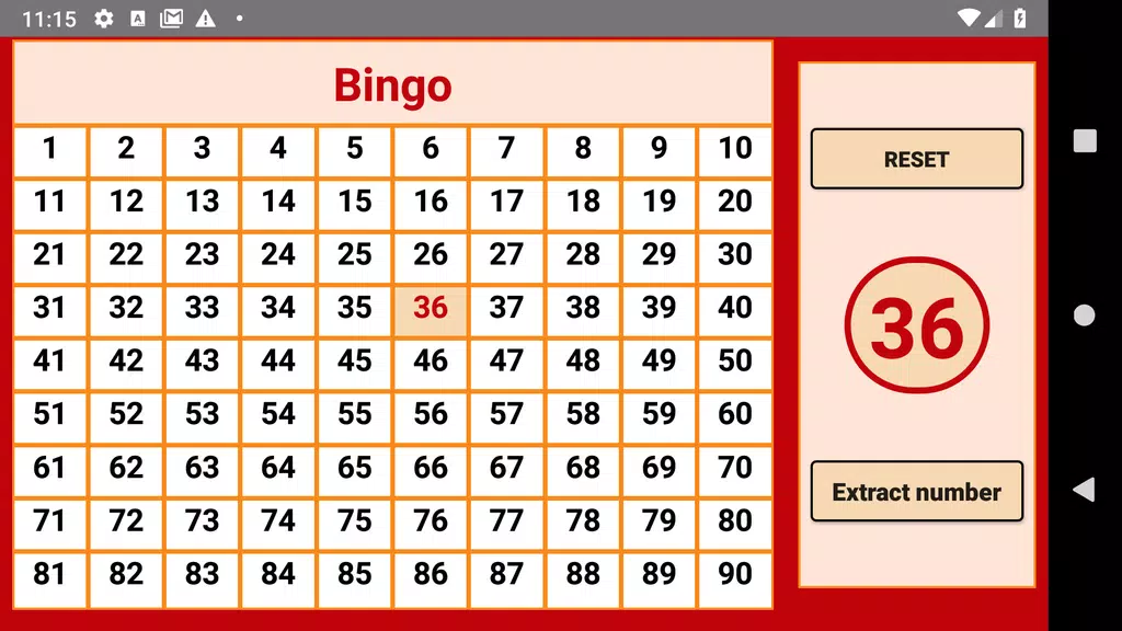 Bingo - numbers extractor - 90 numbers Capture d'écran 0