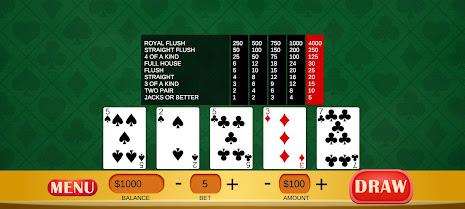 Jacks or Better - Video Poker Captura de tela 1