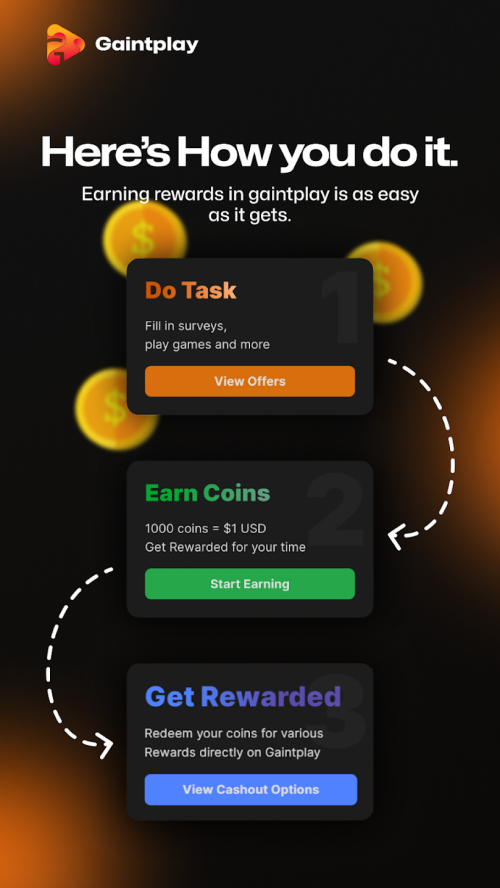 Gaintplay - Make Money Now Schermafbeelding 0