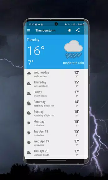 Thunderstorm- weather warnings Capture d'écran 3