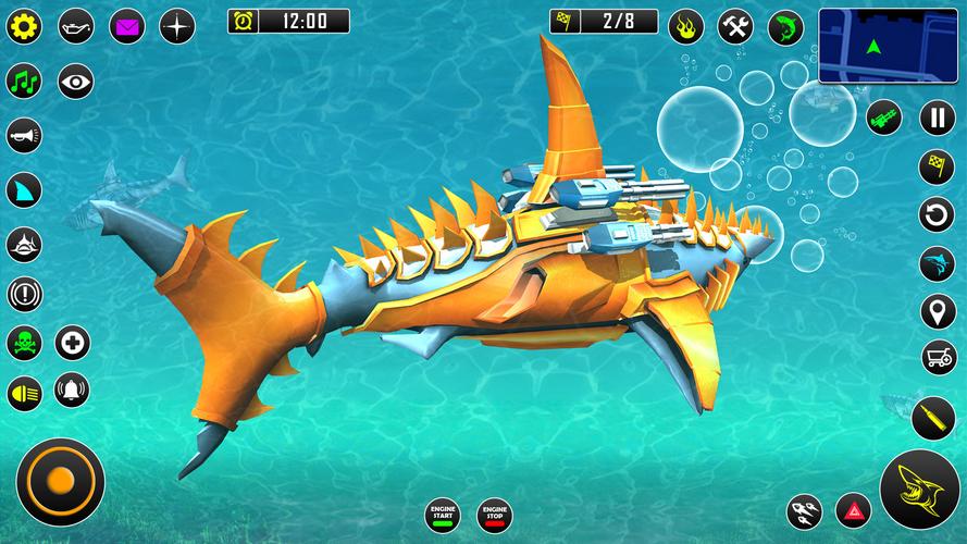 Shark Robot Car Game 3d Capture d'écran 2