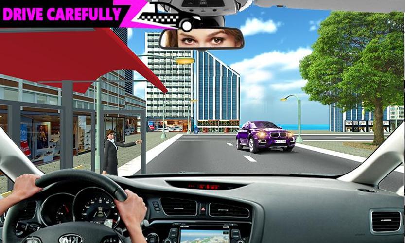 Pink Taxi Driving Game 3D ဖန်သားပြင်ဓာတ်ပုံ 0