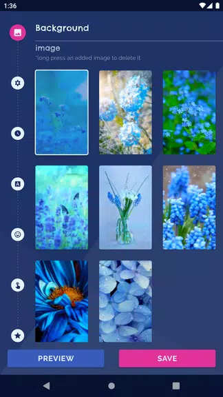 Blue Flowers Live Wallpaper Скриншот 0