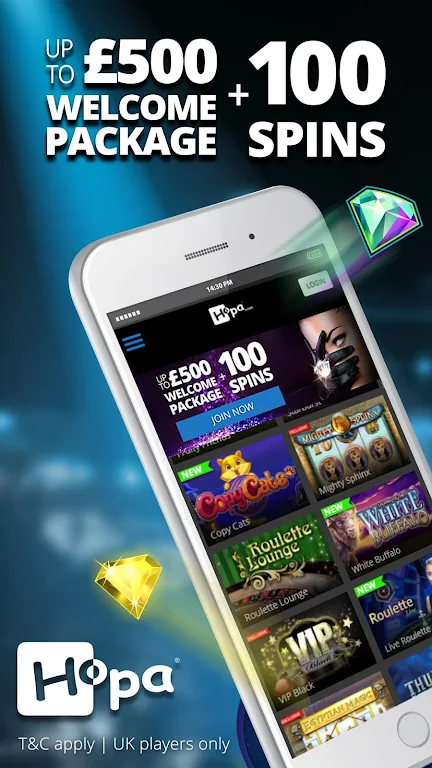 Hopa Casino – Online Slots, Live Casino & Roulette ภาพหน้าจอ 0