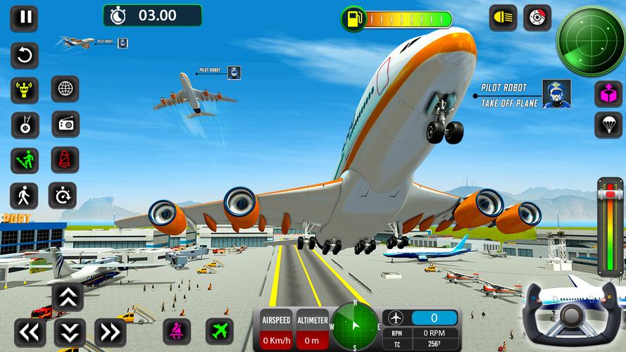 Robot Airplane Pilot Games 3D Captura de tela 2