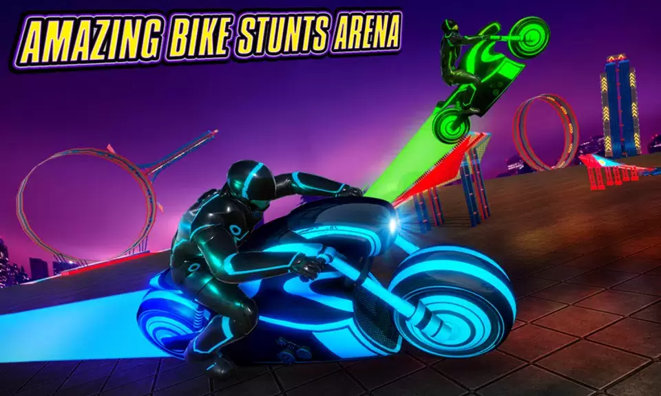 Light Bike Stunt Racing Game Screenshot 2