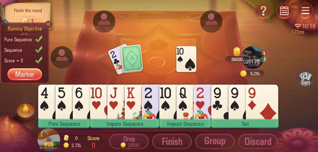 Rummy Plus - Online Indian Rummy स्क्रीनशॉट 0