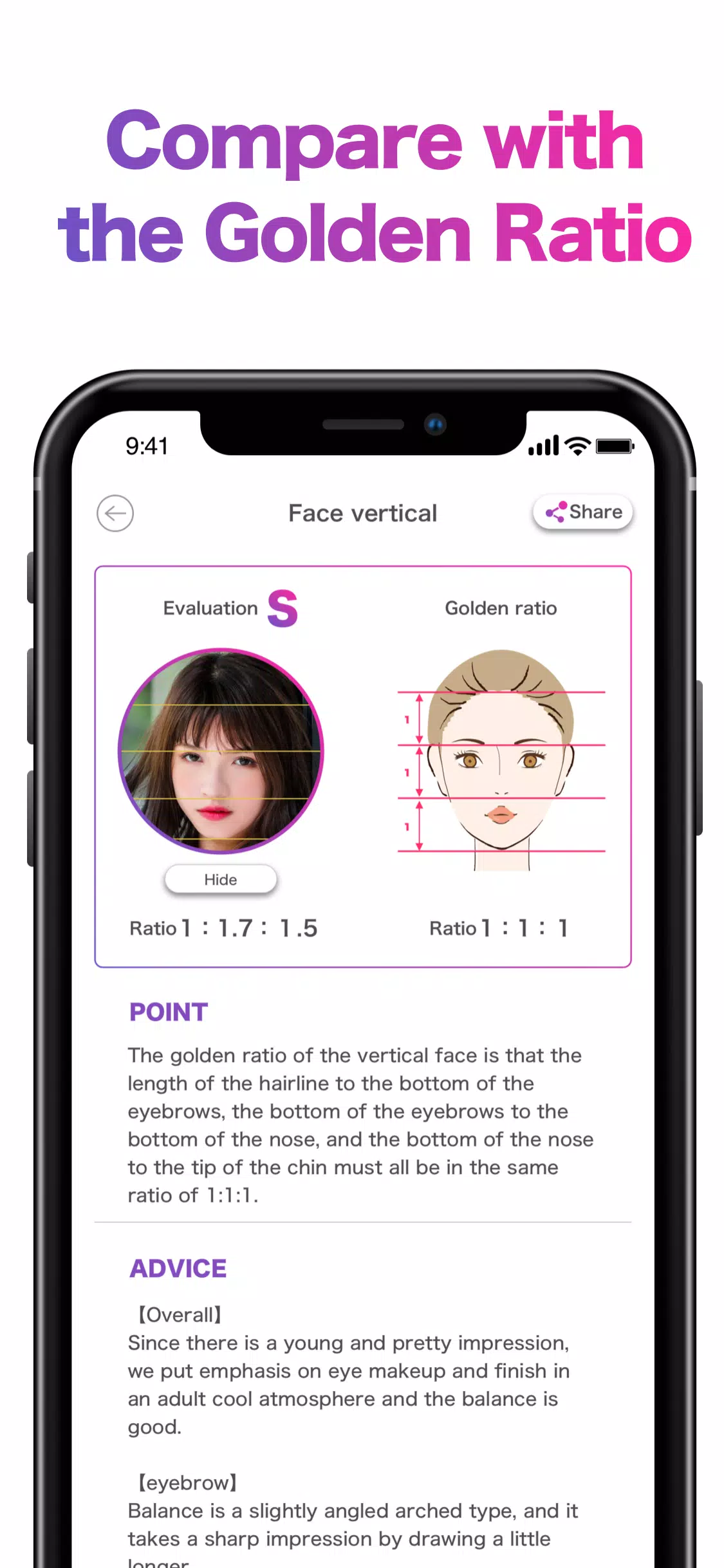 Face Shape & Color Analysis Schermafbeelding 1