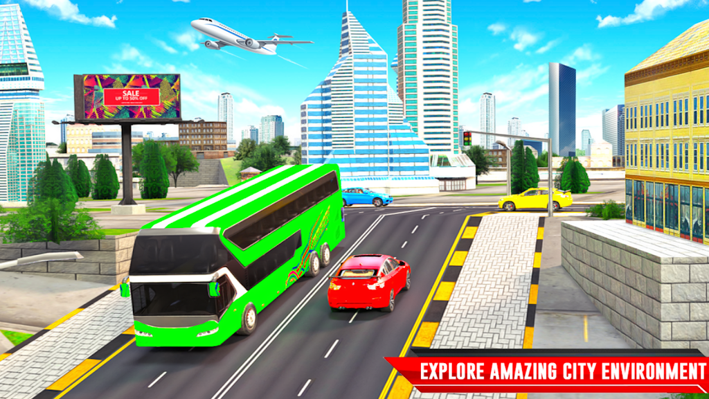 City Coach Bus Driving Sim 3D 스크린샷 1