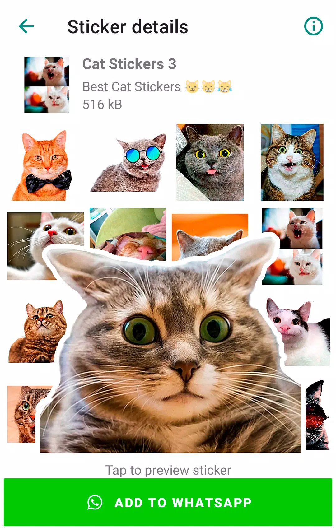Cute Cat Stickers for WhatsApp Captura de pantalla 2