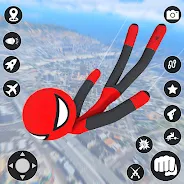 StickMan Rope Hero Spider Game Captura de pantalla 0