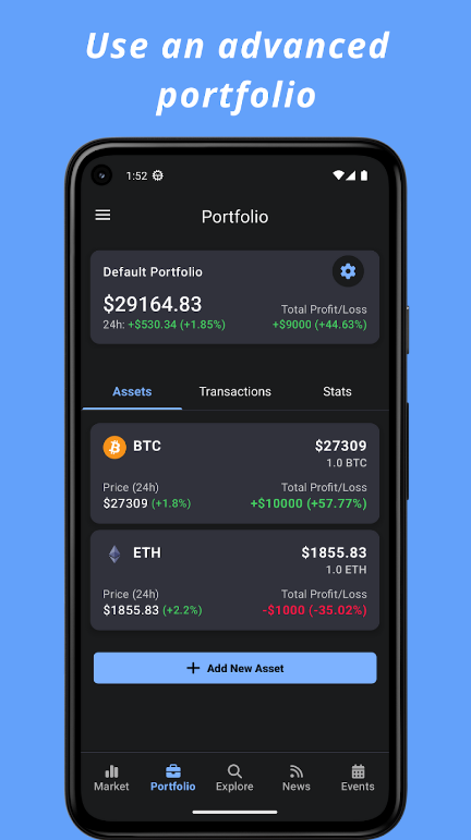 Crypto Hub Coin Stats Tracker Screenshot 1