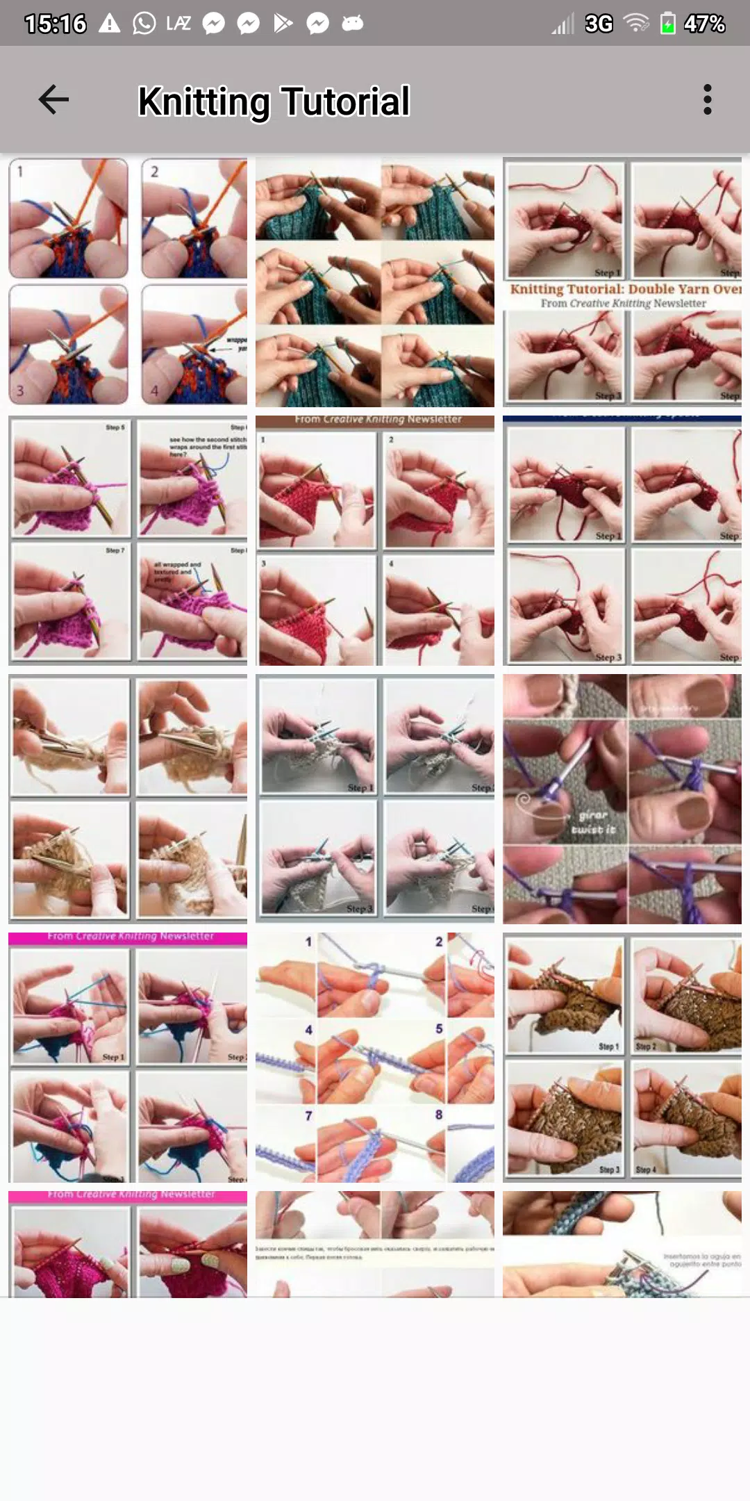 Knitting Tutorial Schermafbeelding 2