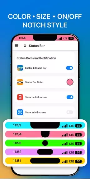 iCenter iOS 16: X - Status Bar Captura de tela 3