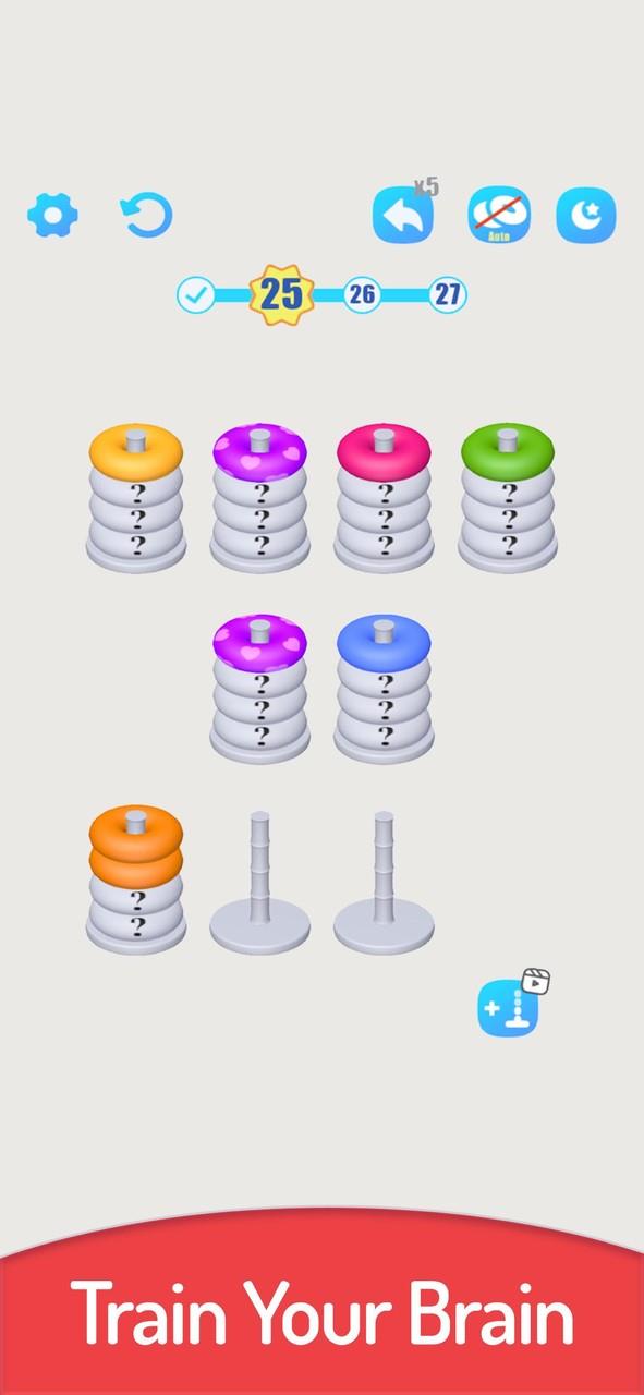 3D Color Sort Hoop Stack应用截图第1张