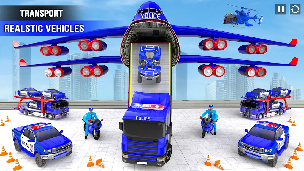 Police Car transporter Game 3D Captura de tela 3