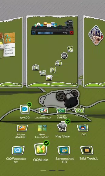 Next Launcher Theme P.Sheep ภาพหน้าจอ 3