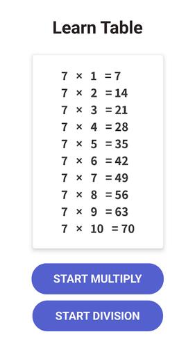 Times Table  - Learn Math スクリーンショット 1