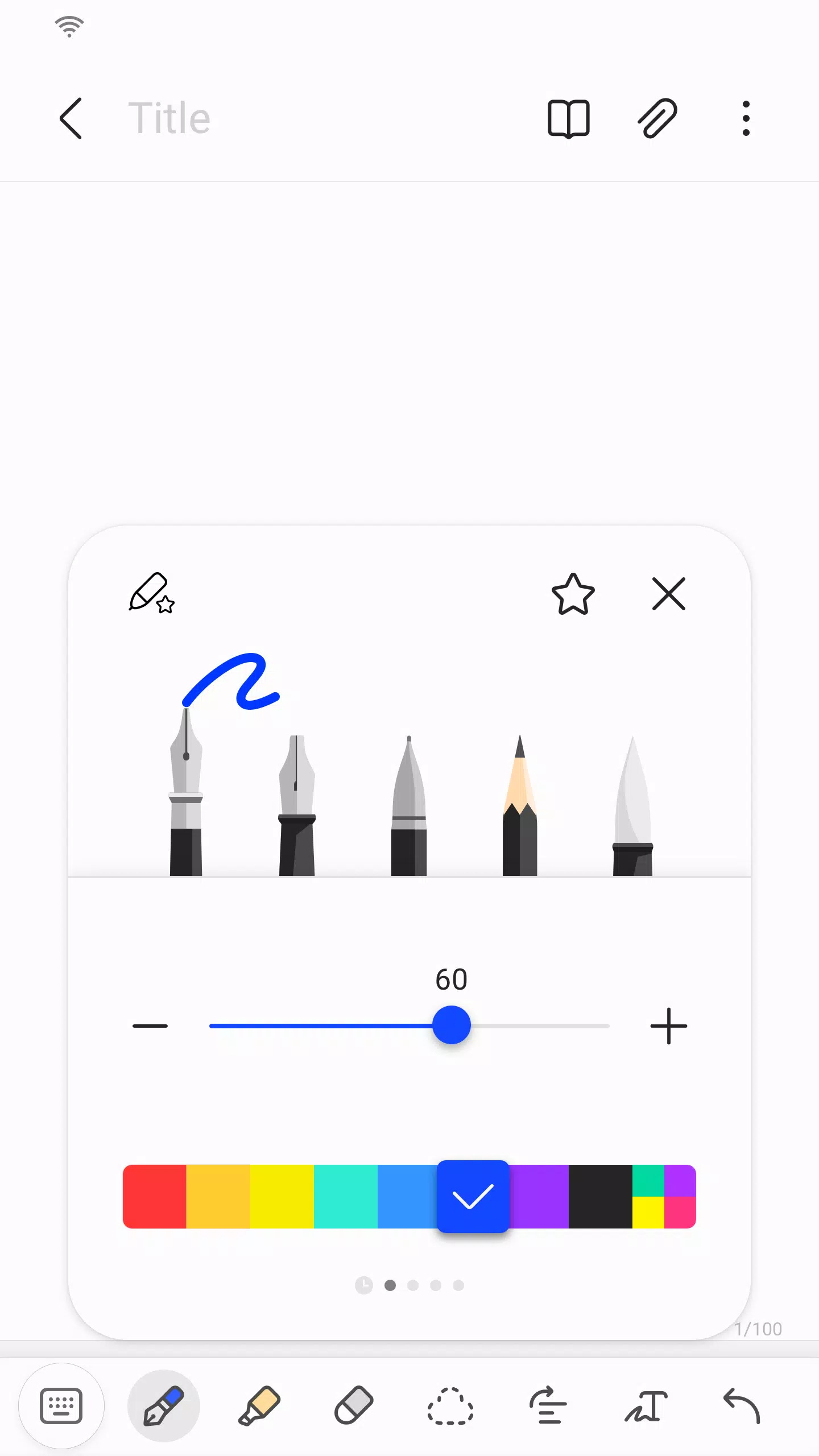Schermata Samsung Notes 2
