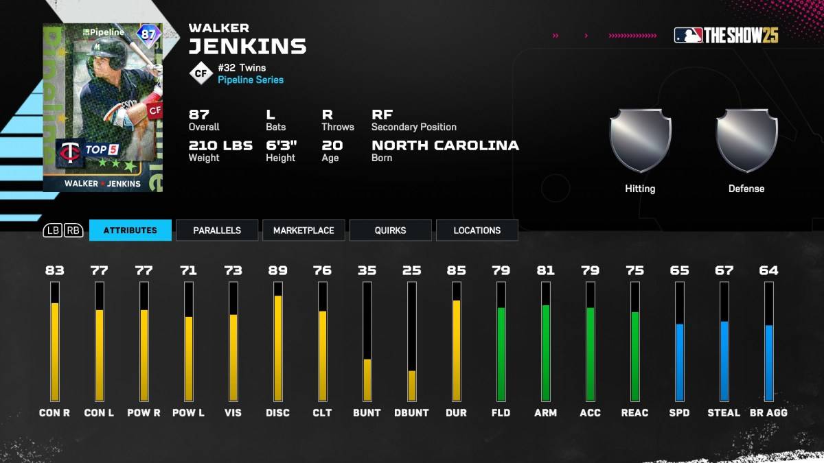 Walker Jenkins bilang bahagi ng isang artikulo tungkol sa Best Diamond Dynasty Cards sa MLB The Show 25.