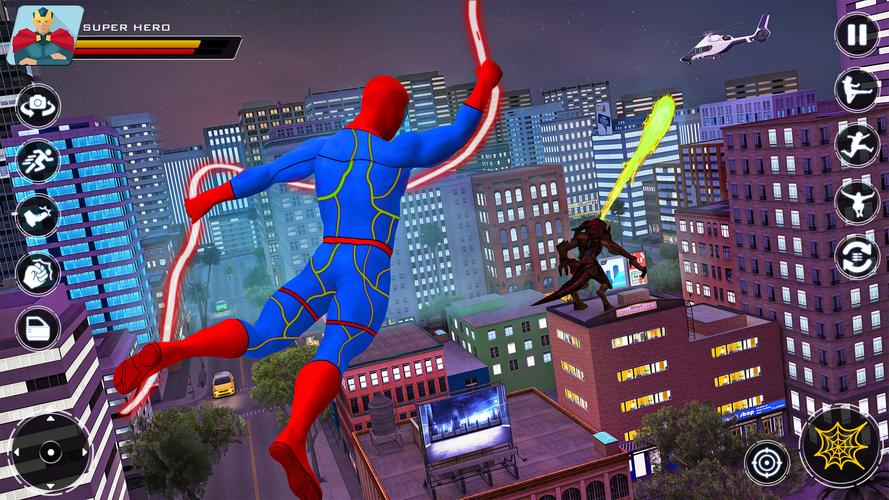 Spider Flying Rope Hero Games Captura de tela 1