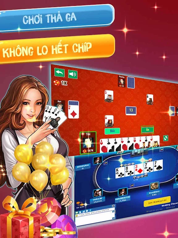 Đánh  tiến lên OFFLINE - tien len mien nam Скриншот 2