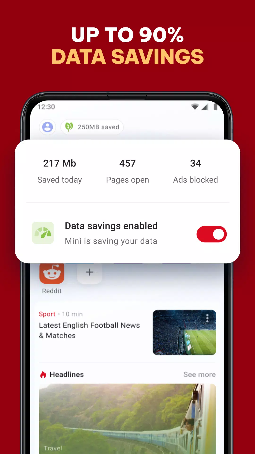 Opera Mini - 极速浏览器应用截图第1张