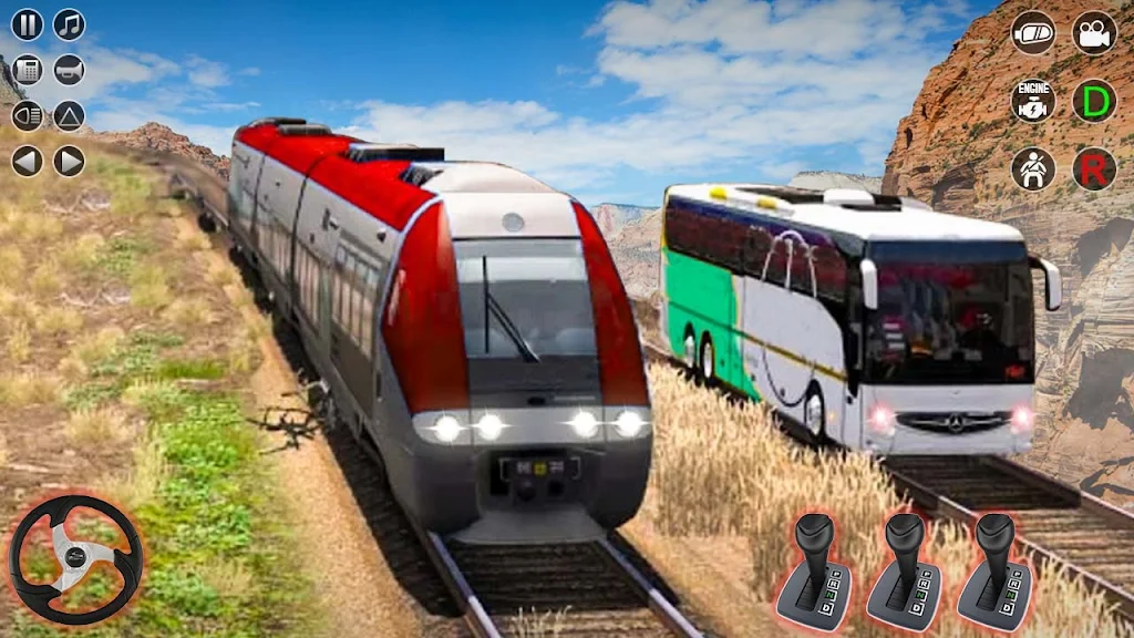 Train Racing 3d- Bus Vs Train Captura de tela 0