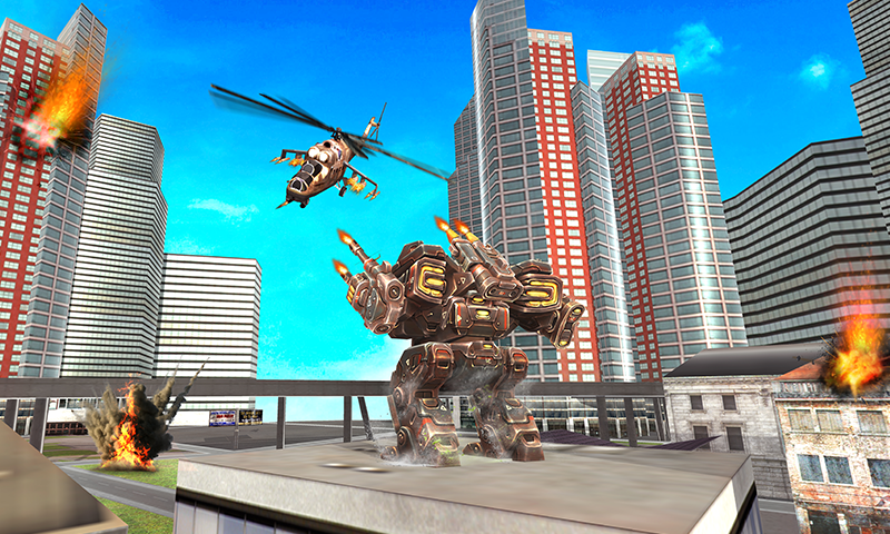 Gunship Helicopter Robot Game ภาพหน้าจอ 1