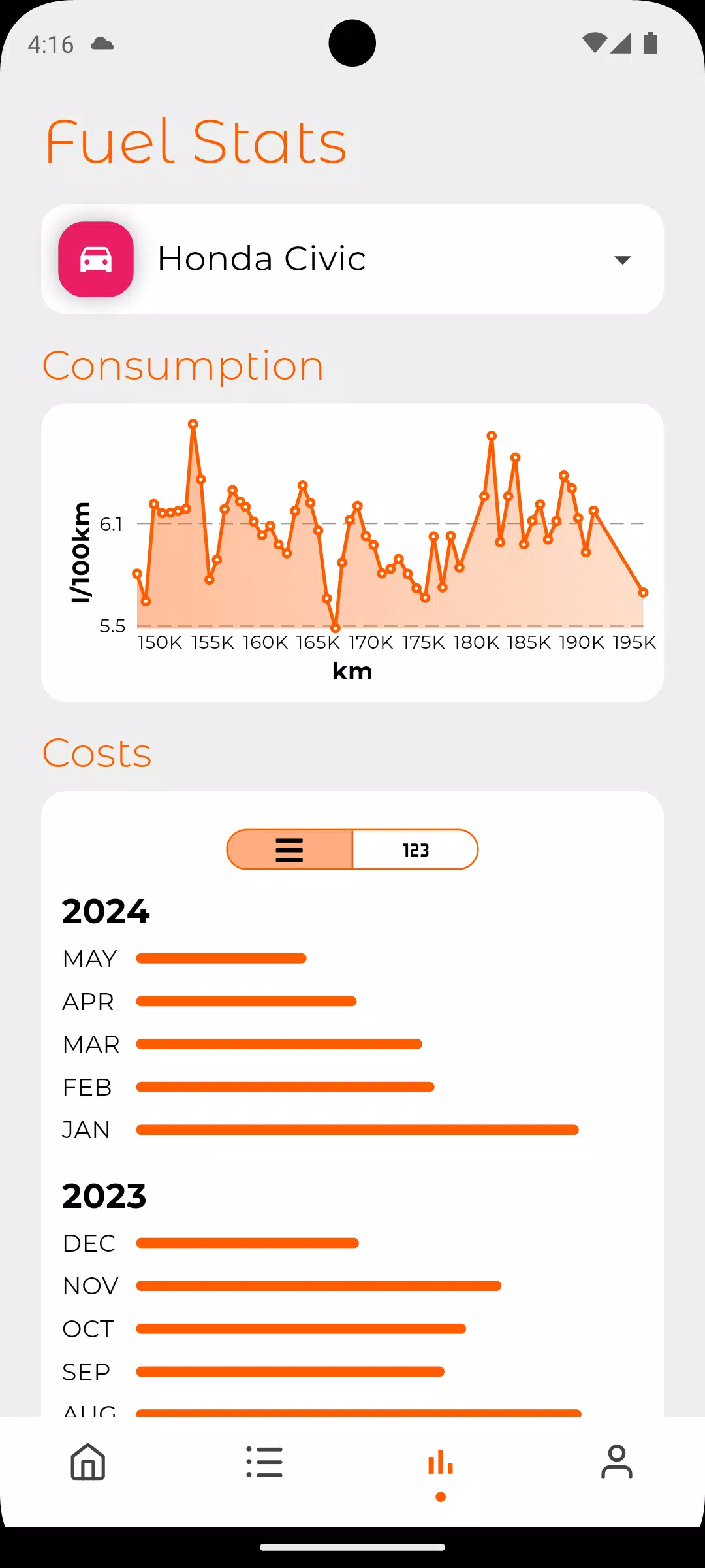 Fuel Log Screenshot 2