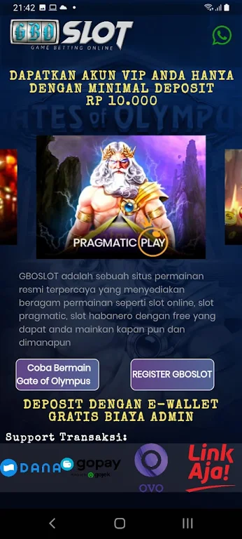 GBOSLOT : Slot Pragmatic Play Tangkapan skrin 1