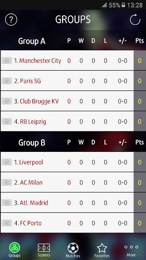 Live Scores for Champions League Скриншот 1