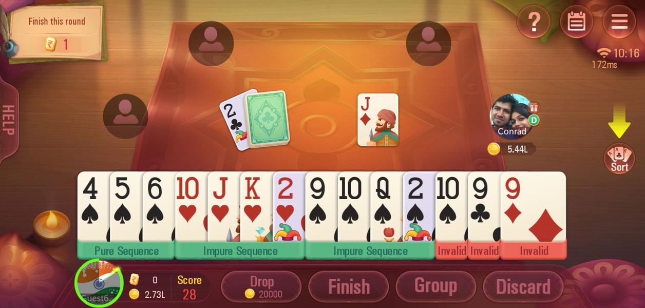 Rummy Plus - Online Indian Rummy स्क्रीनशॉट 1