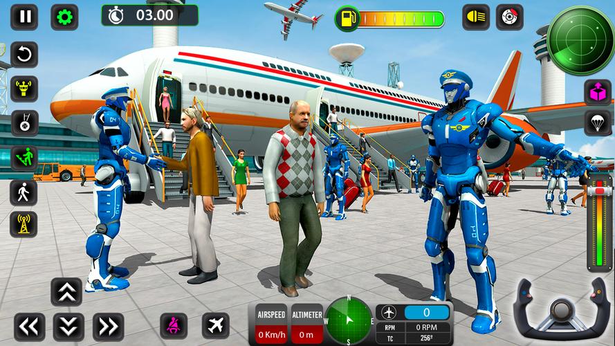 Robot Airplane Pilot Games 3D Captura de tela 0