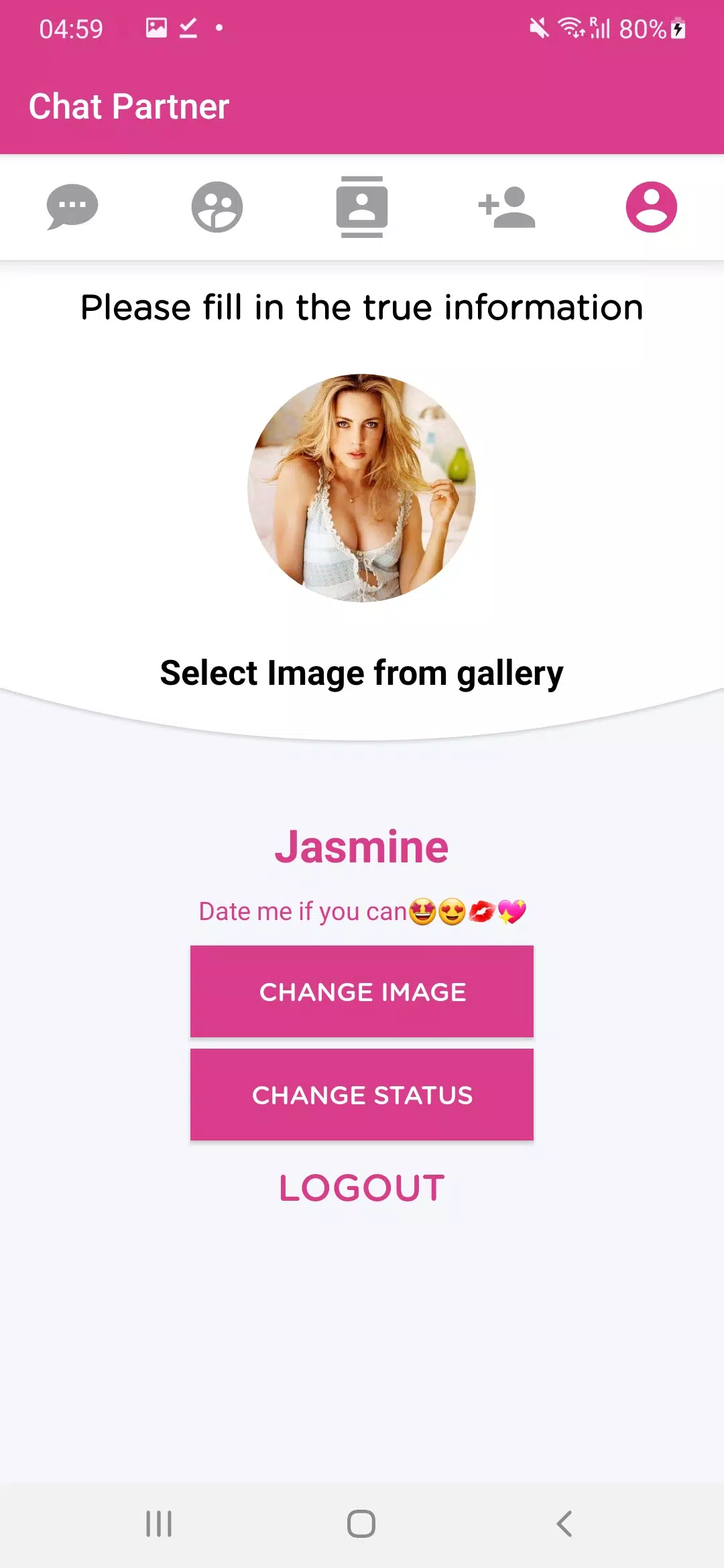 Schermata Chat Partner 2