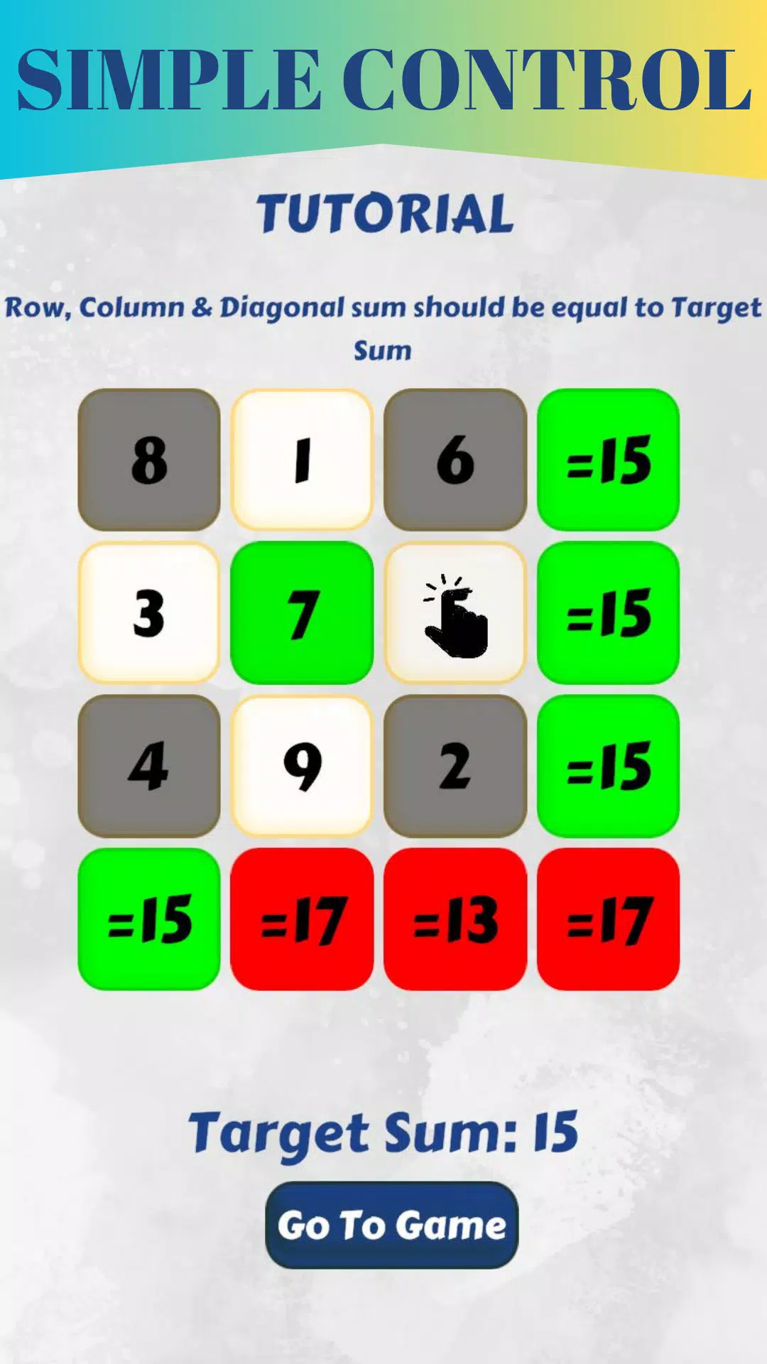 Magic Square game Screenshot 1