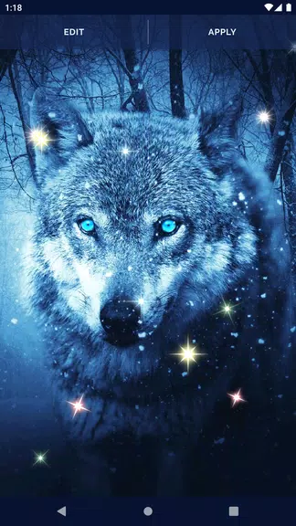 Night Wolf Live Wallpaper Captura de tela 3