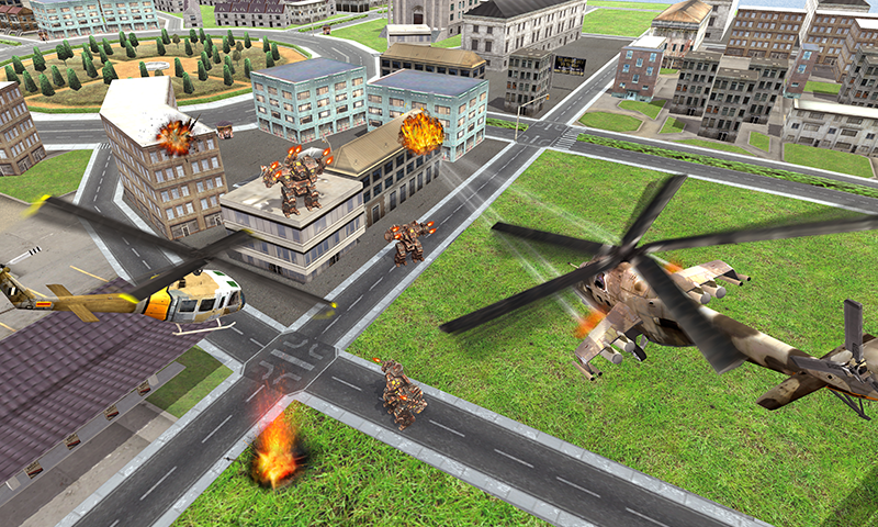 Gunship Helicopter Robot Game Tangkapan skrin 0