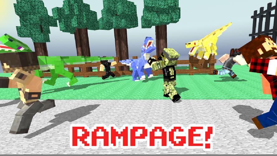 Blocky Dino Park Raptor Attack Скриншот 2