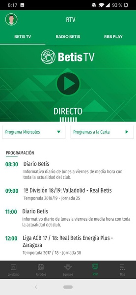 Real Betis Balompié Tangkapan skrin 0