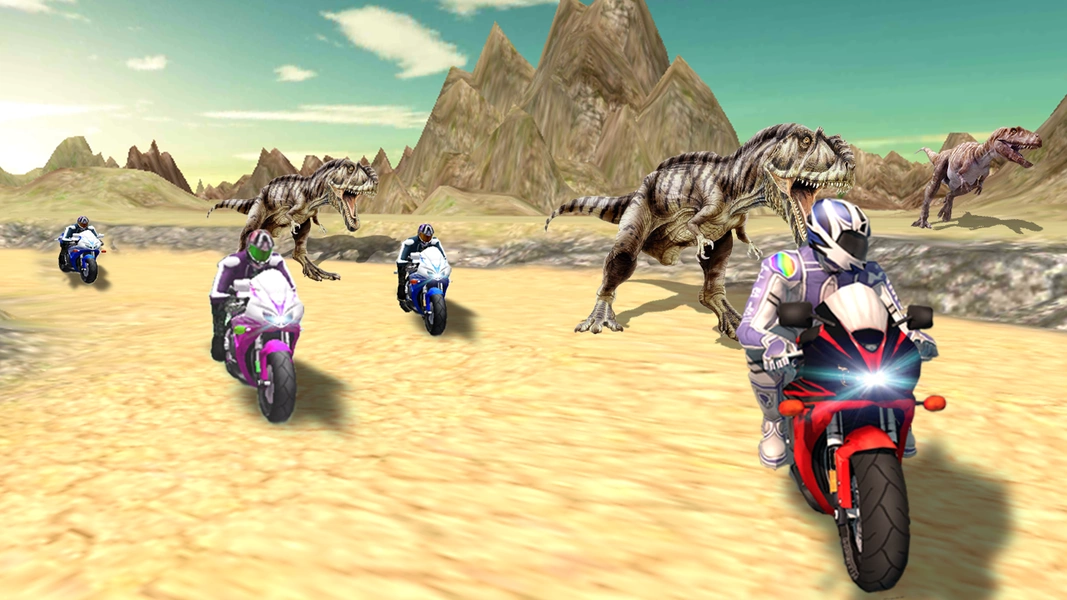 Dino World Bike Race Game - Jurassic Adventure Schermafbeelding 2