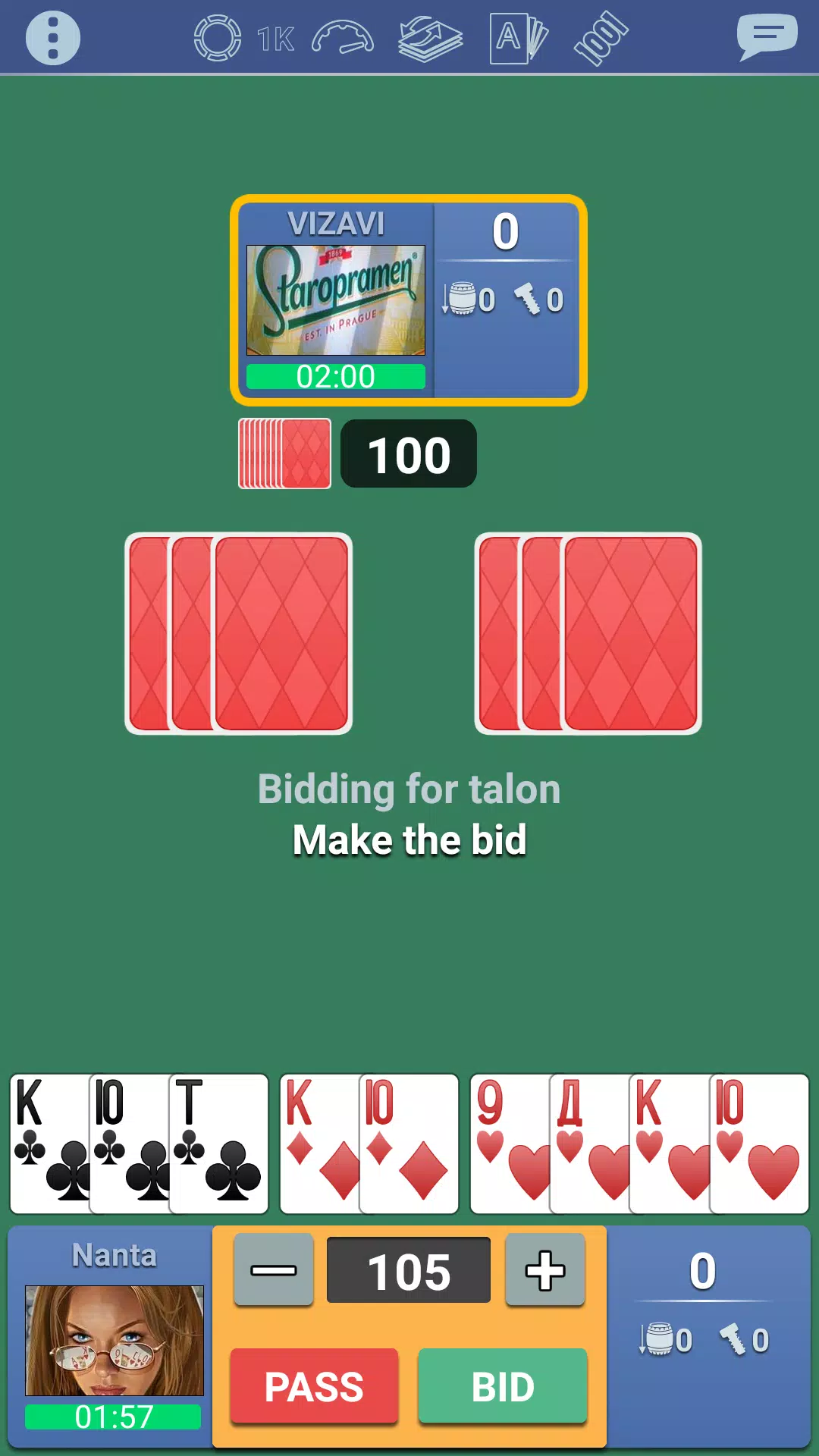 Thousand 1000 Online card game ဖန်သားပြင်ဓာတ်ပုံ 2